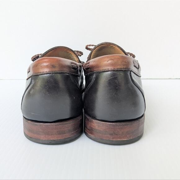 Allen Edmonds Woodstock Double Kiltie Leather Loafers 10.5 Men\'s Black Brown main image 10